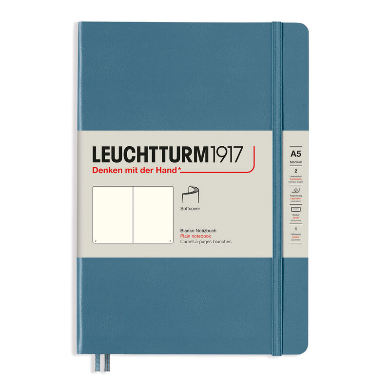 Leuchtturm Notebook A5 Soft Plain Stone Blue