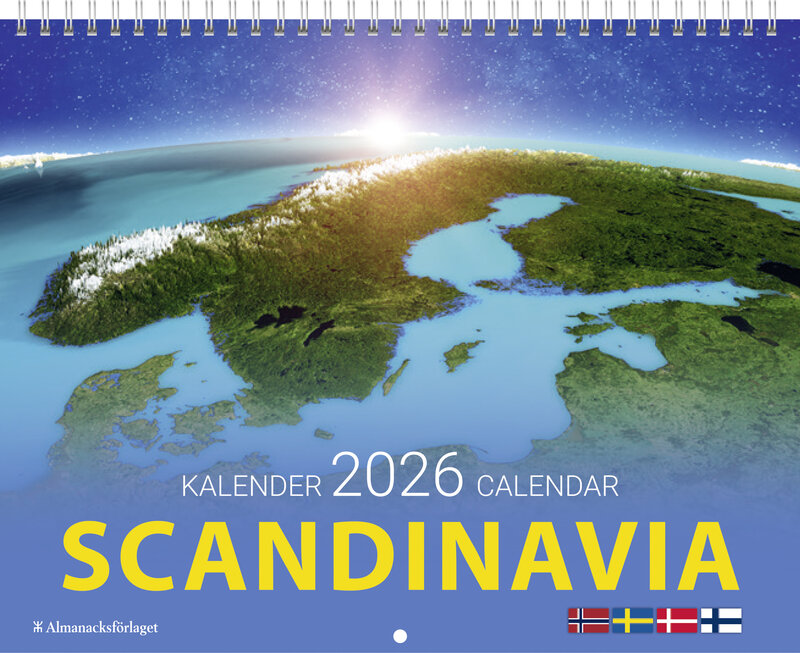 Scandinavia Väggkalender 30 x 24 cm · 12 månadsblad med bild på varje uppslag