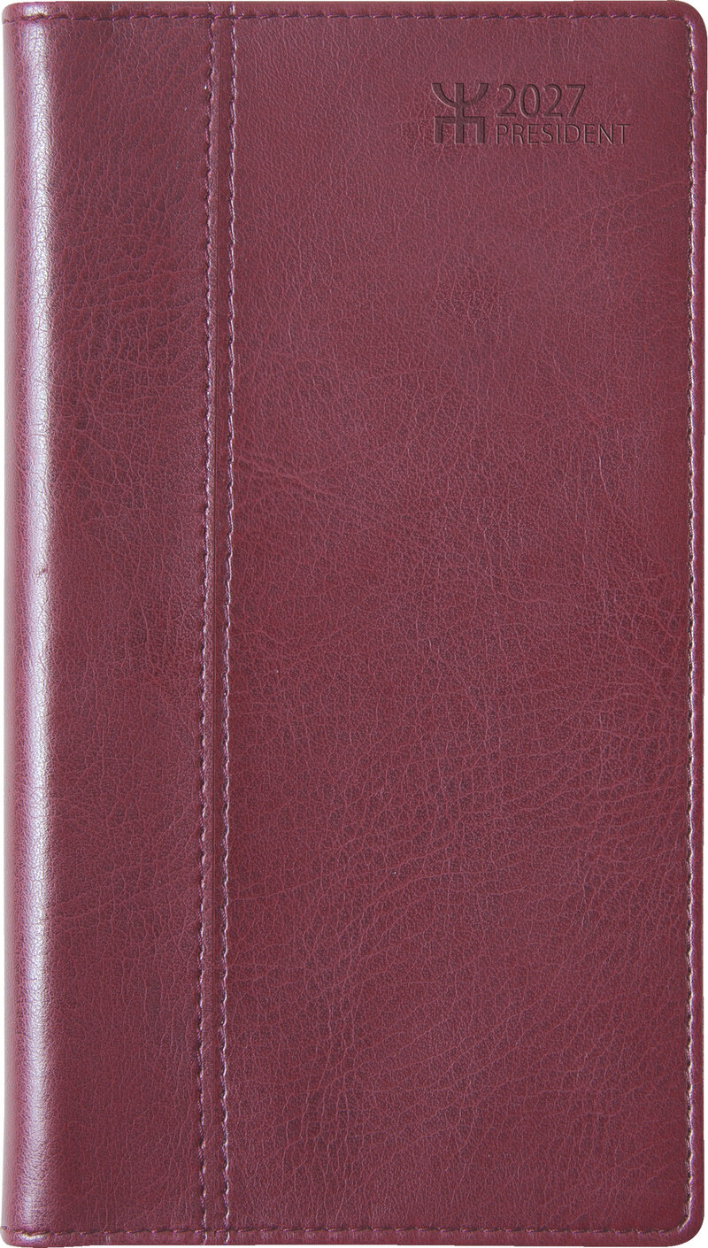 Fickkalender - President Bordeaux Konstskinn FSC
