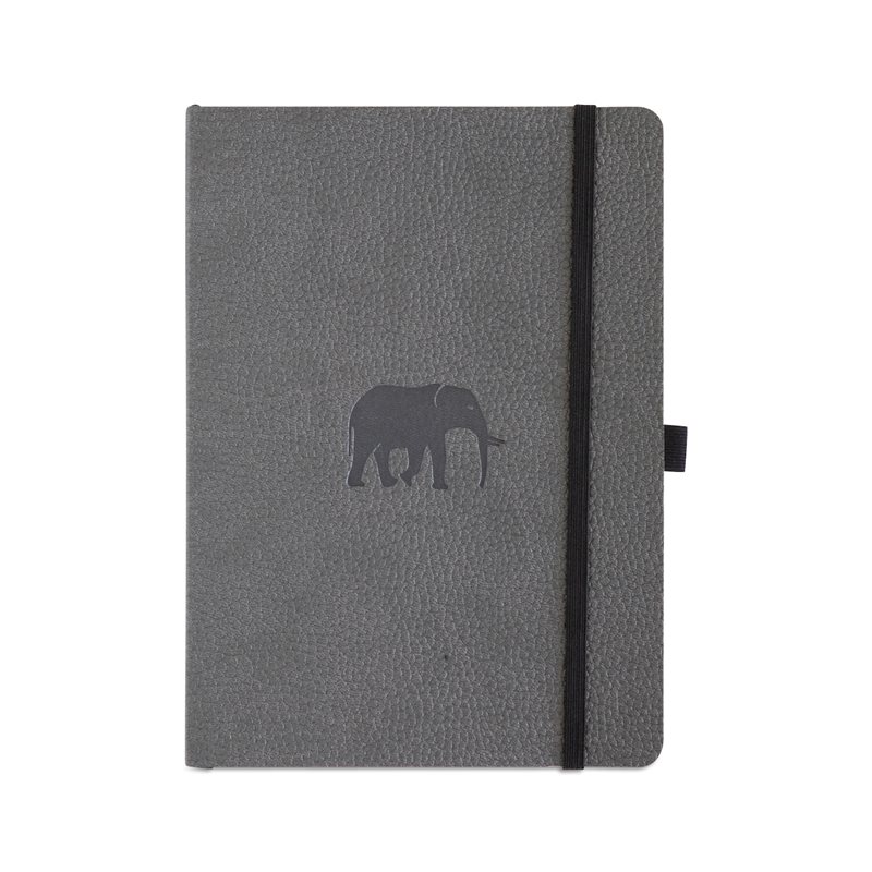 Dingbats* Wildlife Soft Cover A5 Dotted Grey Elephant Notebook