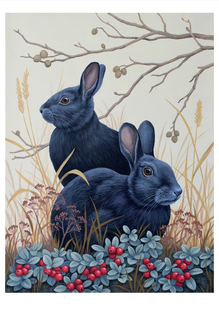 Black Rabbits Notecard