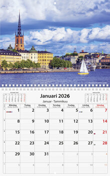 Scandinavia Väggkalender 30 x 24 cm · 12 månadsblad med bild på varje uppslag