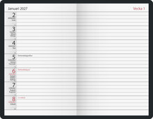 Fickkalender - Agenda Svart Konstläder FSC