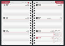 Agenda - Veckokalender A6 Svart Plast FSC