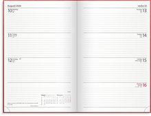 Kalender 2026 Dagbokskalender rött konstläder